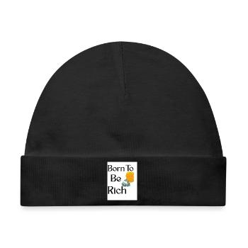 Geburt zum Reichtum DesignerTee - Baby Premium Organic Mütze - Schwarz - Vorne