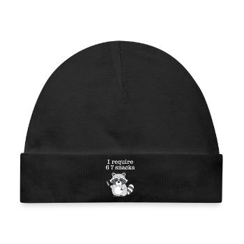 6-7 Internet Meme Cooler 6 7 Waschbär - Baby Premium Organic Mütze - Schwarz - Vorne