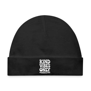 Freundliche Vibes nur gegen Mobbing - Baby Premium Organic Mütze - Schwarz - Vorne