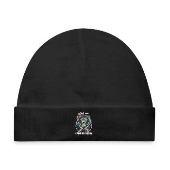 Wilder Campingkumpel Grizzlybär - Baby Premium Organic Mütze - Schwarz - Vorne