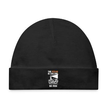 Pêche Mer Ocean Go Fish - Baby Premium Organic Mütze - Schwarz - Vorne
