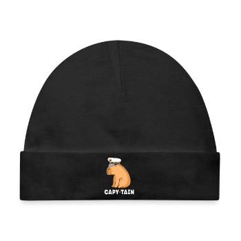 Capybara Capibara - Baby Premium Organic Mütze - Schwarz - Vorne