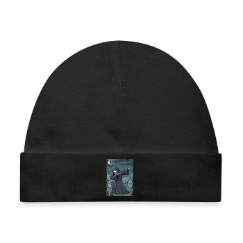 Grim Reaper im nächtlichen Friedhof - Baby Premium Organic Mütze - Schwarz - Vorne
