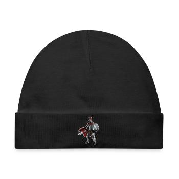 Hoplitisches Spartanisches Lambda-Schild-Schwert-Maskottchen - Baby Premium Organic Mütze - Schwarz - Vorne