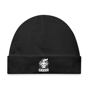Grump Axolotl - Baby Premium Organic Mütze - Schwarz - Vorne