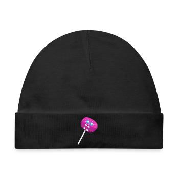 Lustiger Lolli Lollis Kinder Kind - Baby Premium Organic Mütze - Schwarz - Vorne