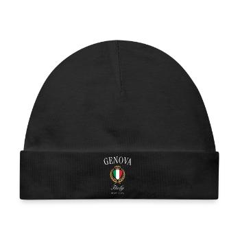Genua Italien Wappen Krone – Reise Souvenir - Baby Premium Organic Mütze - Schwarz - Vorne