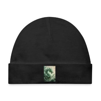 Der Herrscher des Ostens: Der Azurdrache (Qinglong) - Baby Premium Organic Mütze - Schwarz - Vorne