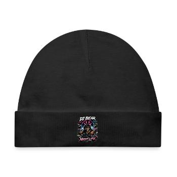 DJ Bear Nachtleben Orso Neon - Baby Premium Organic Mütze - Schwarz - Vorne