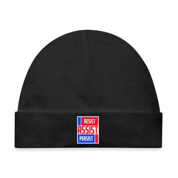 Resist Assist Persist Aktivismus Motivation Logo - Baby Premium Organic Mütze - Schwarz - Vorne