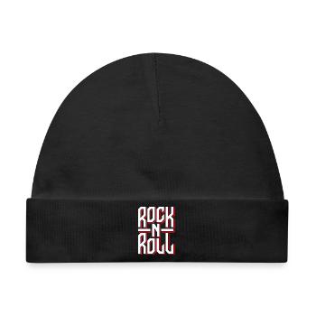 Mutiges Rock'n'Roll-Typografie-Design - Baby Premium Organic Mütze - Schwarz - Vorne