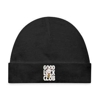 Good Luck Club Lucky Cat Design - Baby Premium Organic Mütze - Schwarz - Vorne