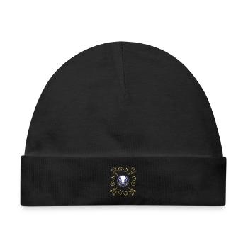 Art Deco Diamant Muster - Baby Premium Organic Mütze - Schwarz - Vorne