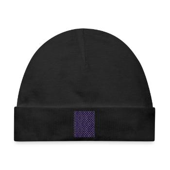 Lila Quatrefoil-Gitter Muster - Baby Premium Organic Mütze - Schwarz - Vorne