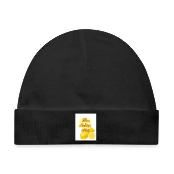 Zitrus Lebensfreude Design - Baby Premium Organic Mütze - Schwarz - Vorne