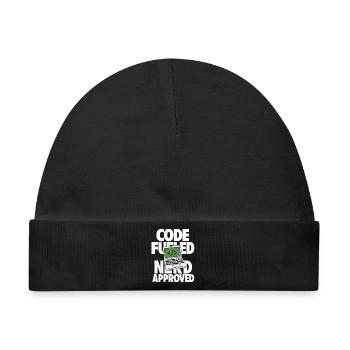 Code Fueled Nerd Approved – Entwickler Humor - Baby Premium Organic Mütze - Schwarz - Vorne
