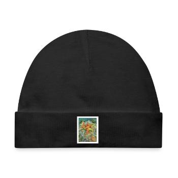 Blütenfluss  - Baby Premium Organic Mütze - Schwarz - Vorne