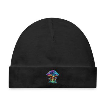 MAGIC MUSHROOM - Baby Premium Organic Mütze - Schwarz - Vorne