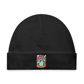 Gitarre kennt das Argument - Baby Premium Organic Mütze - Schwarz - Vorne
