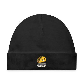 Taco gegen schlechte Laune - Baby Premium Organic Mütze - Schwarz - Vorne