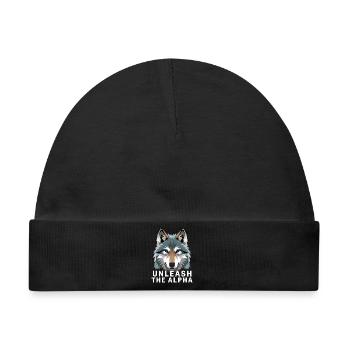  Unleash The Alpha Wolf Motivationsspruch Alpha - Baby Premium Organic Mütze - Schwarz - Vorne