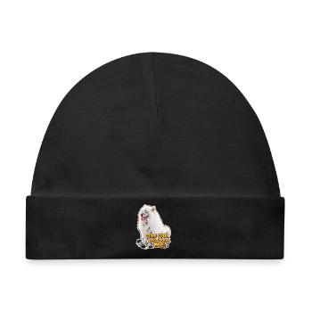 Der Hund und der Kohleangriff – Ein spielerisches Design - Baby Premium Organic Mütze - Schwarz - Vorne