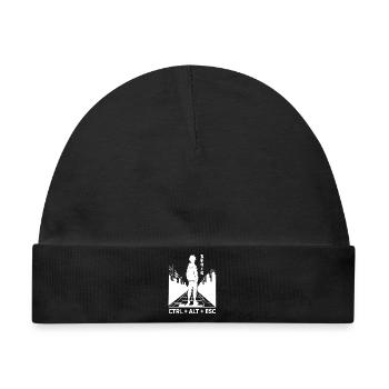 Cyberpunk-Silhouette mit CTRL ALT ESC - Baby Premium Organic Mütze - Schwarz - Vorne