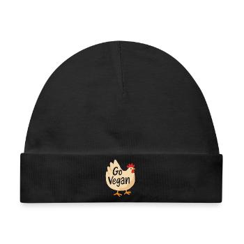 Go Vegan Cute Chicken - Baby Premium Organic Mütze - Schwarz - Vorne