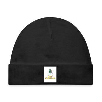 Froho wihnachten - Baby Premium Organic Mütze - Schwarz - Vorne