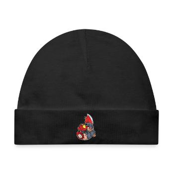 Feuerwehr Brandschutz Lebensretter Feuerwehrmann - Baby Premium Organic Mütze - Schwarz - Vorne