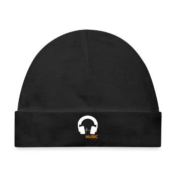 Musikwellen-Headset-Logo - Baby Premium Organic Mütze - Schwarz - Vorne