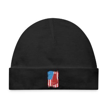 USA Patriotischer Windsurfer - Baby Premium Organic Mütze - Schwarz - Vorne