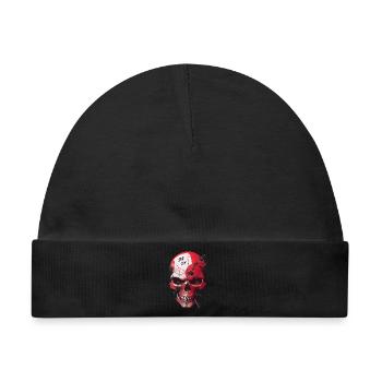 Totenkopf mit Böse Blick - Baby Premium Organic Mütze - Schwarz - Vorne