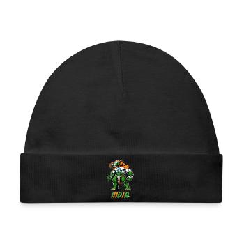 Indien Elefant Flaggen Design - Baby Premium Organic Mütze - Schwarz - Vorne
