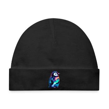 Aurora Borealis Pinguin - Baby Premium Organic Mütze - Schwarz - Vorne