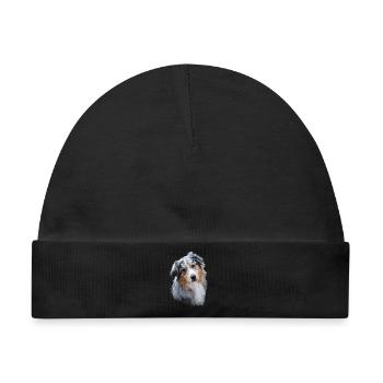Australian Shepherd - Baby Premium Organic Mütze - Schwarz - Vorne