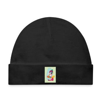 Abstrakte Farbflächen Komposition - Baby Premium Organic Mütze - Schwarz - Vorne