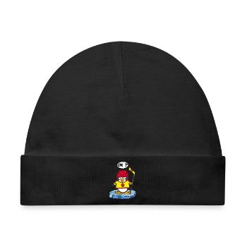 Pinguin und Wintersport - Baby Premium Organic Mütze - Schwarz - Vorne