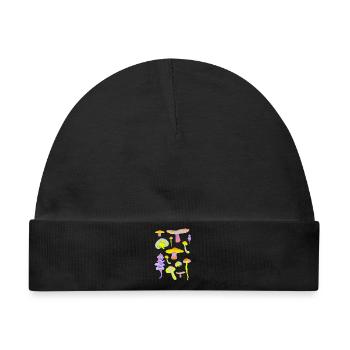 Tropische Pilz-Neon-Palette - Baby Premium Organic Mütze - Schwarz - Vorne