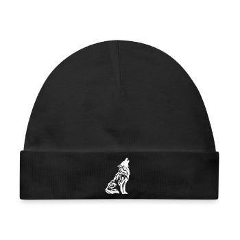 Wolf Tribal Tattoo - Baby Premium Organic Mütze - Schwarz - Vorne