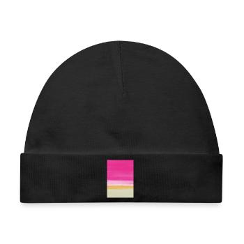 Line study pink yellow - Baby Premium Organic Mütze - Schwarz - Vorne