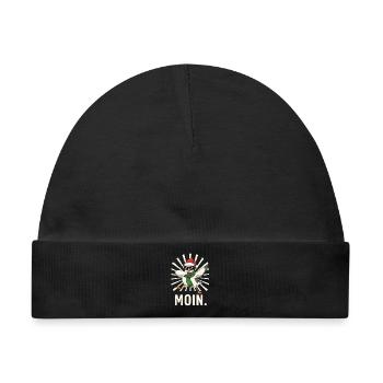 Nordsee Ostsee Moin Möwe Nordfriesland Geschenk - Baby Premium Organic Mütze - Schwarz - Vorne