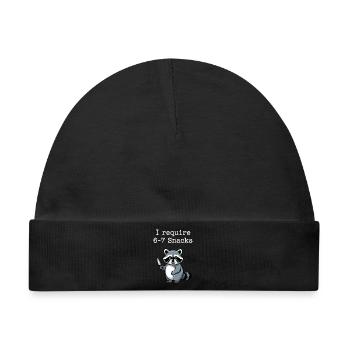 6-7 Internet Meme Cooler 6 7 Waschbär - Baby Premium Organic Mütze - Schwarz - Vorne