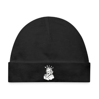 Punk Engel – Cherub mit Kopfhörern - Baby Premium Organic Mütze - Schwarz - Vorne
