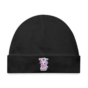 Hasen Kinder Ostern Rawr Dino Happy Easter - Baby Premium Organic Mütze - Schwarz - Vorne