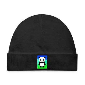 Panda - Baby Premium Organic Mütze - Schwarz - Vorne