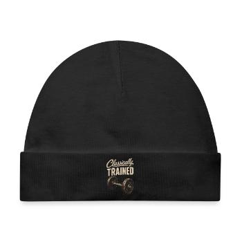 Klassisch Trainiert – Vintage Fitness-Design - Baby Premium Organic Mütze - Schwarz - Vorne