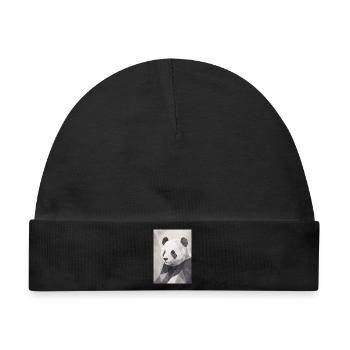 Geometrischer Panda Polygon Art  - Baby Premium Organic Mütze - Schwarz - Vorne