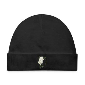 Du bist großartig – elegantes Blumendesign - Baby Premium Organic Mütze - Schwarz - Vorne