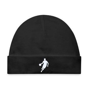 Dynamische Basketball-Silhouette - Baby Premium Organic Mütze - Schwarz - Vorne